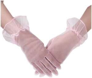 Pink sheer gloves