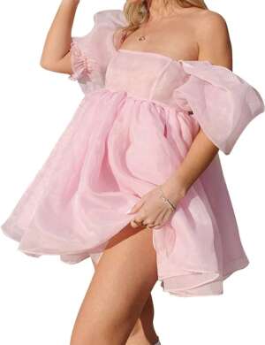 Pink poofy dress